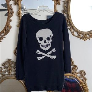 Vintage Betsey Johnson skull sweater dress sz M